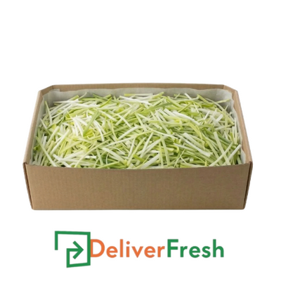 Box of leek julienne with "DeliverFresh" 