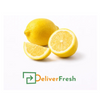 Two whole lemons and one sliced lemon with 'DeliverFresh' 