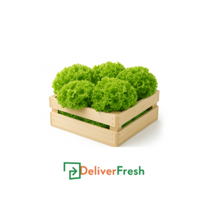Box of coral green lettuce with Deliver Fresh