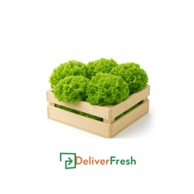 Box of coral green lettuce with Deliver Fresh