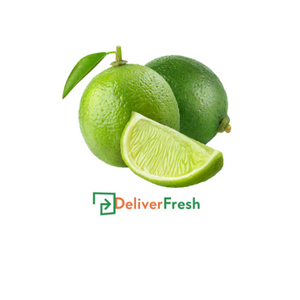 Lime with a half-sliced lime on a white background, featuring the DeliverFresh 