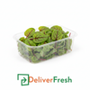 Bunch of green micro sorrel with 'Deliver Fresh'