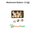 Box of mushrooms labeled 'Mushroom Button -(1 Kg)' with 'DeliverFresh'