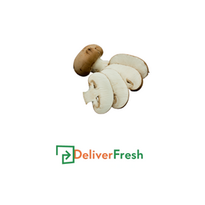 Sliced mushrooms with 'Deliver Fresh' 