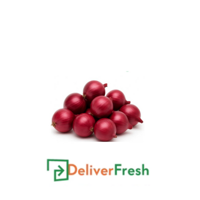Red onions with 'Deliver Fresh' 