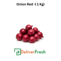 Red onions with 'Deliver Fresh' 