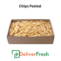 Box of peeled chips with 'Deliver Fresh'