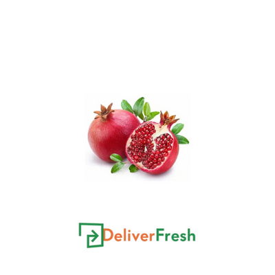 Pomegranates with one cut open on a DeliverFresh