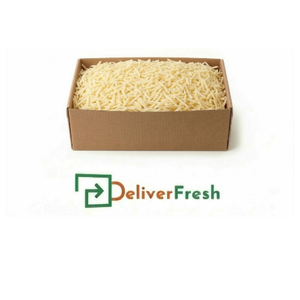 Box of grated potatoes with 'Deliver Fresh' 