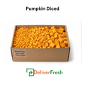 Box of diced pumpkin with 'Deliver Fresh'