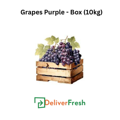 Box of purple grapes with DeliverFresh