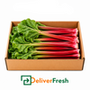 Box of rhubarb with DeliverFresh
