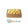 Box of roast potatoes with 'Deliver Fresh' 