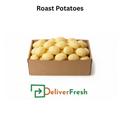 Box of roast potatoes with 'Deliver Fresh' 