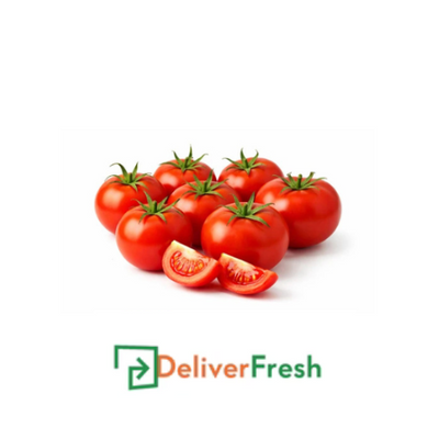 Box of salad tomatoes with 'Deliver Fresh' 