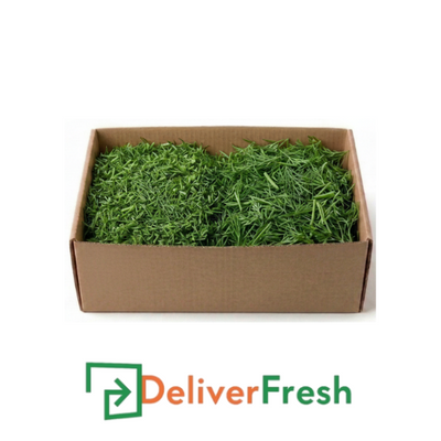 Box of shredded dill sliced with 'Deliver Fresh' 