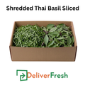 Box of shredded Thai basil with 'Deliver Fresh' 
