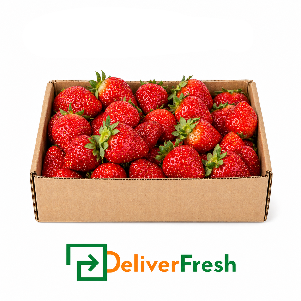Box of strawberries with DeliverFresh