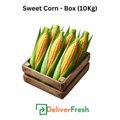 Box of sweet corn with 'Deliver Fresh' 