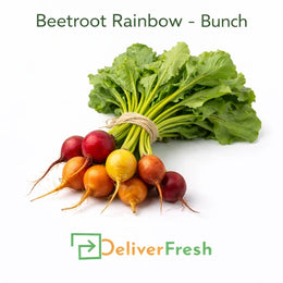 Fresh rainbow beetroot bunch with mixed red and yellow beets supplied by DeliverFresh