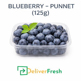 Fresh blueberries in 125g punnet supplied by DeliverFresh fruit and vegetable wholesalers in Melbourne