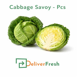 Fresh Savoy cabbage whole and cut piece by DeliverFresh