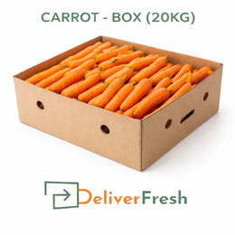 Fresh carrots box 20kg wholesale packed in carton by DeliverFresh