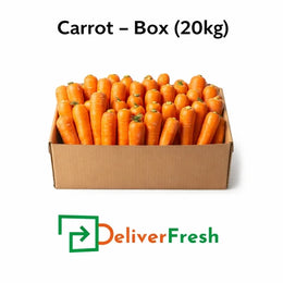 Fresh carrots box 20kg wholesale packed in carton by DeliverFresh