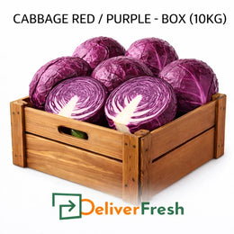 Fresh red purple cabbage box 10kg packed in crate from DeliverFresh for wholesale and retail delivery
