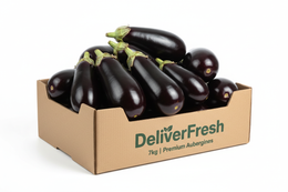 Eggplant	Tray (7kg) - With DeliverFresh name on box, White Background 500 X 500 size