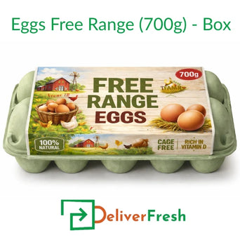 “Free range eggs 700g box with cage free farm fresh eggs in eco-friendly carton, rich in vitamin D – Melbourne delivery”