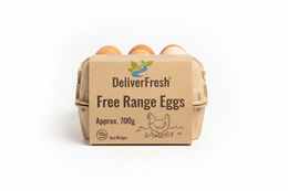 Eggs Free Range 700g	Box - With DeliverFresh name on box, White Background 500 X 500 size