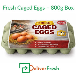 “Fresh Caged Eggs 800g Box with farm fresh grade A eggs in eco-friendly carton – Melbourne delivery”