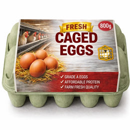 “Fresh Caged Eggs 800g Box with farm fresh grade A eggs in eco-friendly carton – Melbourne delivery”