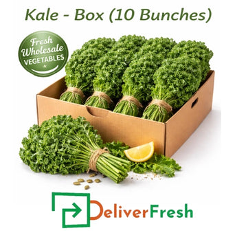 Fresh kale packed in a box of 10 bunches, premium wholesale leafy green vegetables