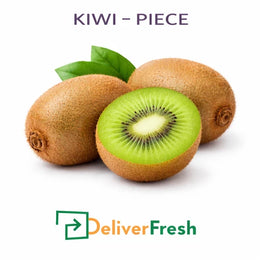 Fresh kiwi fruit piece with vibrant green flesh, supplied by DeliverFresh fresh fruit and vegetable wholesalers for Melbourne businesses