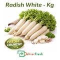 White radish per kg delivered in Melbourne CBD, fresh daikon roots
