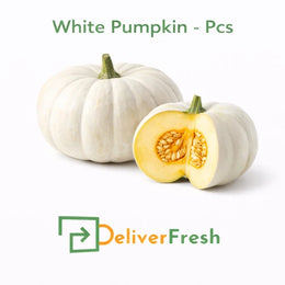 Fresh white pumpkin whole and cut piece by DeliverFresh
