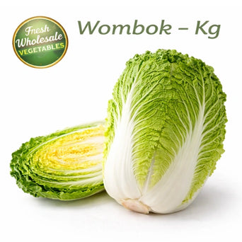 Wombok cabbage per kg with cut section, fresh Chinese cabbage for retail and food service