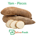 Premium quality yam pieces with white flesh by DeliverFresh