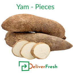 Premium quality yam pieces with white flesh by DeliverFresh